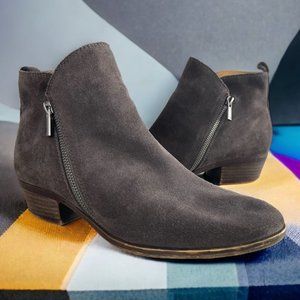 LUCKY BRAND Bryton Suede Leather Side Zip Ankle Boots